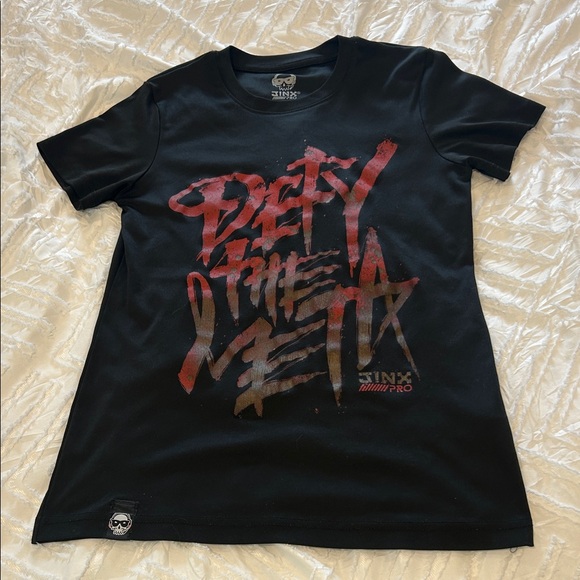 Jinx Pro Kids Black Defy The ETA Graphic Tee Short Sleeves Crew Neck T-Shirt S - Picture 1 of 7